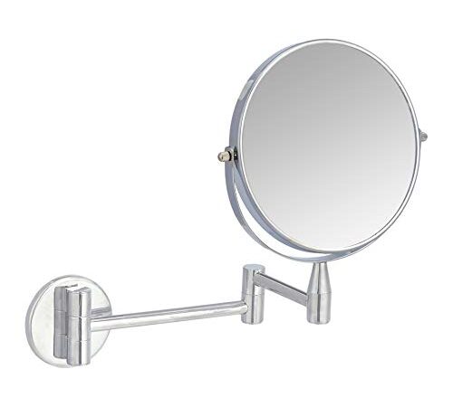 Amazon Basics - Specchio cosmetico da parete, ingrandimento 1x/5x, cromato