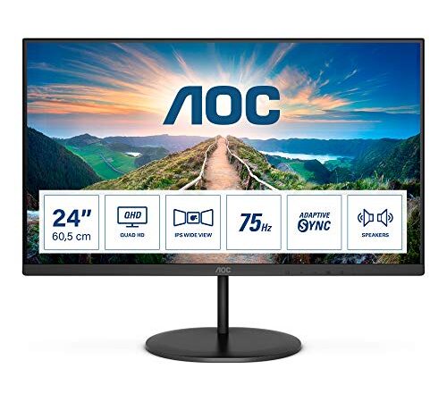 AOC V4 Q24V4EA LED display 60.5 cm (23.8) 2560 x 1440 pixels 2K Ultra HD Black