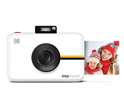 KODAK RODITC20AMZW Step Touch | Fotocamera digitale 13 MP a stampa istantanea, touchscreen LCD da 3,5", video HD 1080p, zoom ottico 10x, tecnologie Bluetooth e ZINK Zero Ink | Bianco