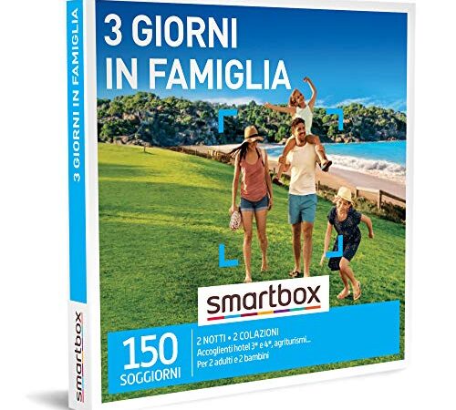 Smartbox - Cofanetto regalo 3 giorni in famiglia - Idea regalo per la famiglia - Due notti con colazione per 2 adulti e 2 bambini