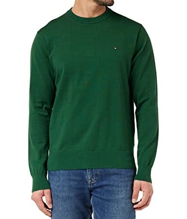 Tommy Hilfiger 1985 Essential TH Flex Sweatshirt Maglione, Prep Green, M Uomo