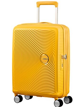 AMERICAN TOURISTER Soundbox - Spinner S Espandibile Bagaglio a Mano, Spinner S (55 cm - 41 L), Giallo (Golden Yellow)