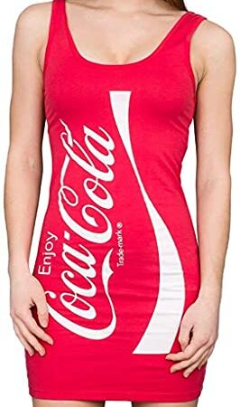 Coca-Cola Coke - Vestito da tunic, colore: rosso Colore: rosso XXL