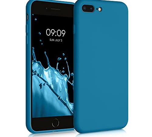 kwmobile Custodia Compatibile con Apple iPhone 7 Plus/iPhone 8 Plus Cover - Back Case per Smartphone in Silicone TPU - Protezione Gommata - blu indaco