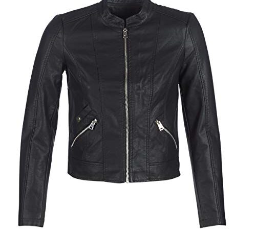 Vero Moda VMKHLOE FAVO Faux Leather Jacket Noos Giacca, Nero (Black), 42 (Taglia Produttore: Small) Donna