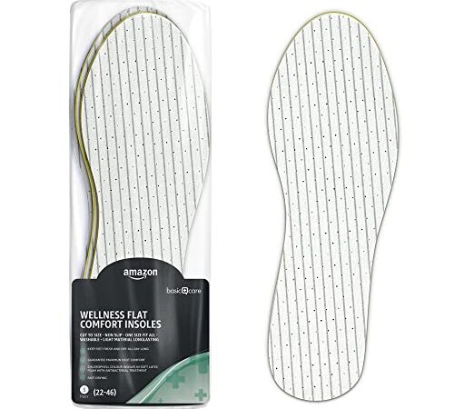 Amazon Basic Care - Solette comfort per calzature piatte - 3 paia (taglia di scarpe: 22-46)